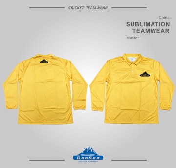Custom Quick-Dry Yellow Long Sleeve Performance Polo Shirt