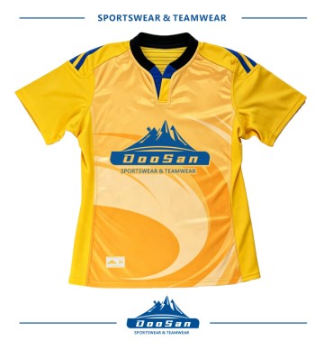 Custom Sublimated Rugby Jersey Men Short Sleeve V‑Neck Rugby Team Wear
