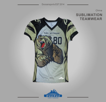 Custom Sublimated American Football Jersey - Roaring Bear Mascot | San Antonio #80