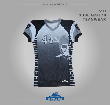 Men's V-Neck Football Jersey - Bold "44" Print & BW Gradient Brick Side Panels