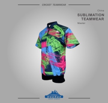 Abstract Graffiti Sublimated Badminton Jersey Zip Collar Breathable Table Tennis T-Shirt