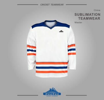 Custom Sublimation Ice Hockey Jersey V Neck Long Sleeve Hockey Team Game Uniform For Match Training