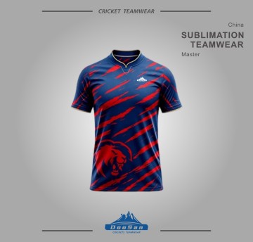 Wholesale Custom Printed Lion Graphic Cricket Jersey Breathable Quick Dry Sports Polo Shirt