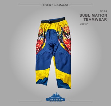 High Quality Custom Sublimation Teamwear Sports Pants Yellow Blue Comic Printed Hockey Shell Trousers Wholesale