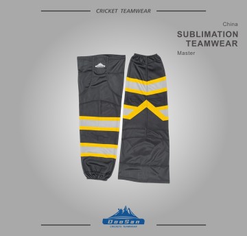 Pro Sublimated Ice Hockey Socks - Breathable Lightweight Mesh Hockey Shin Guard Socks with Velcro Tabs & Elastic Ribbed Cuffs