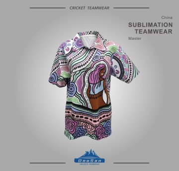 Pro Sublimated Colorful Artistic Cricket Polo Jersey - Breathable Quick-Dry Cricket Apparel