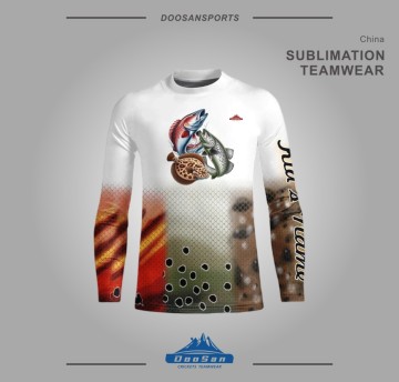 Custom Sublimation Fishing Jersey – Multi-Species Bass & Trout Performance Long Sleeve Shirt