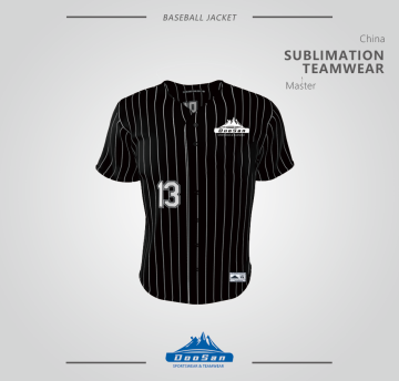 Custom Sublimation Black Pinstripe Baseball Jersey, OEM Team Wear from China Factory