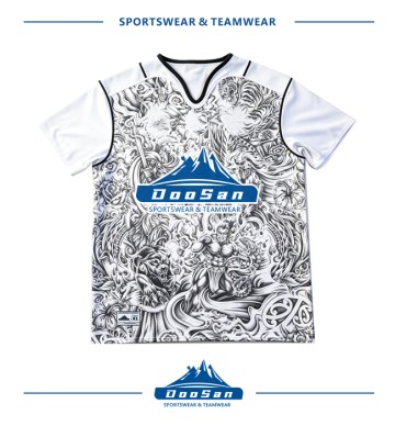 Custom Full Sublimation Tattoo Art Graphic Rugby Jersey Short Sleeve V‑Neck Team Sport Rugby Shirt