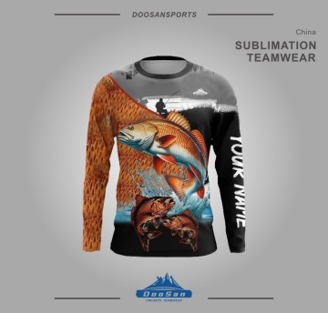 Custom Sublimation Fishing Jersey – Realistic Inshore Fish Art Performance Shirt with Personalized Name