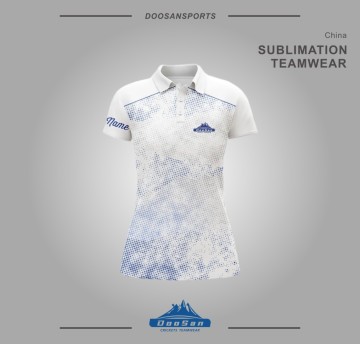 White & Blue Gradient Golf Shirt – Short / Sleeveless / Long Sleeve