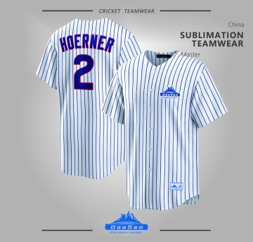 Custom Full Sublimation Pinstripe Button‑Up Baseball Jersey, Personalized Name Number Baseball Team Wear Factory