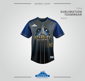 Custom Sublimation Baseball Jersey, Stardust Academy Design, Full Print Team Baseball Shirt Manufacturer