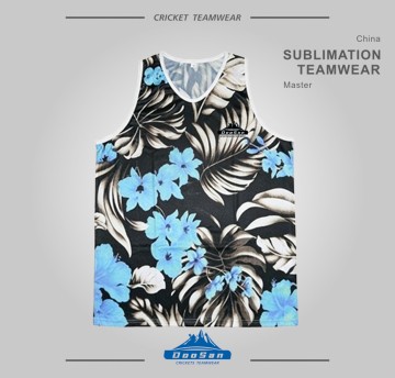 Tropical Floral Sublimation Sports Tank Top for Cricket Team