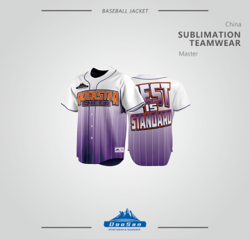 Custom Sublimation Baseball Jersey, Gradient Purple Pinstripe Button Up Baseball Shirts, OEM Team Uniform Manufacturer