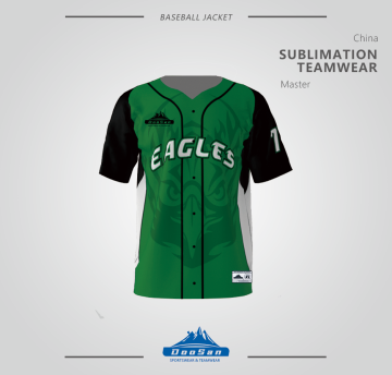 Sublimated Baseball Jersey, Custom Eagles Team Baseball Uniform, Full Sublimation Print Button Up Baseball Shirt