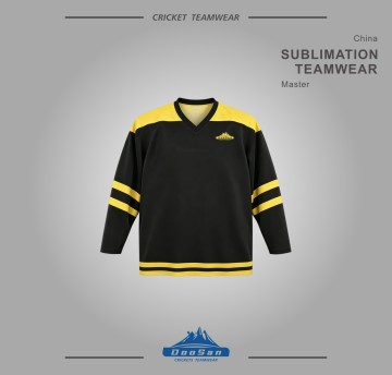 Custom Sublimation Ice Hockey Jersey – Direct Factory Wholesale Black/Yellow Athletic Teamwear