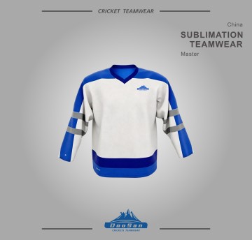 Custom Sublimation Ice Hockey Jersey V‑Neck Long Sleeve Hockey Team Uniform From China Factory