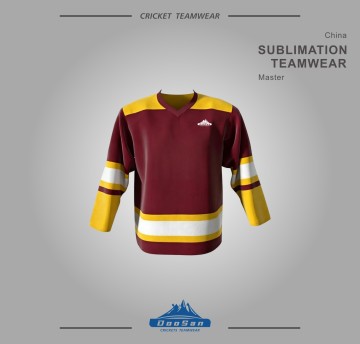 Custom Full Sublimation Ice Hockey Jersey, Breathable Polyester Long‑Sleeve Hockey Team Uniform