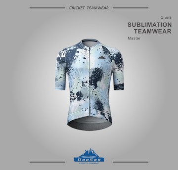 Wholesale Custom Printed Ice Blue Splash Graphic Cycling Uniform Breathable Bicycle Shirt