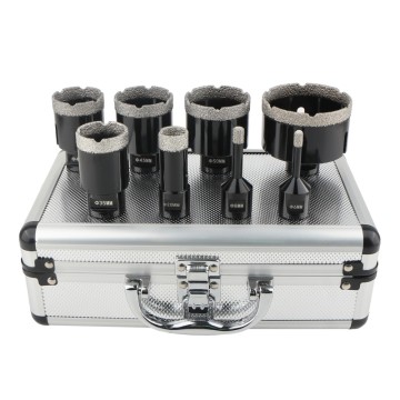 8pcs M14 Dry Vacuum Brazed Diamond Hole Saw (Set C）
