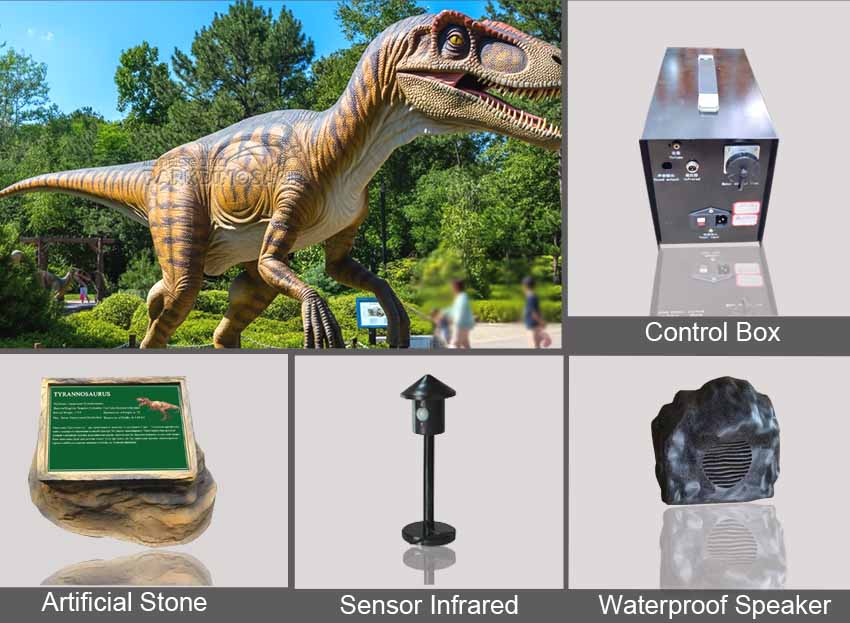 Estátua de dinossauro Deinonychus em tamanho real, fabricada na China - Acessórios