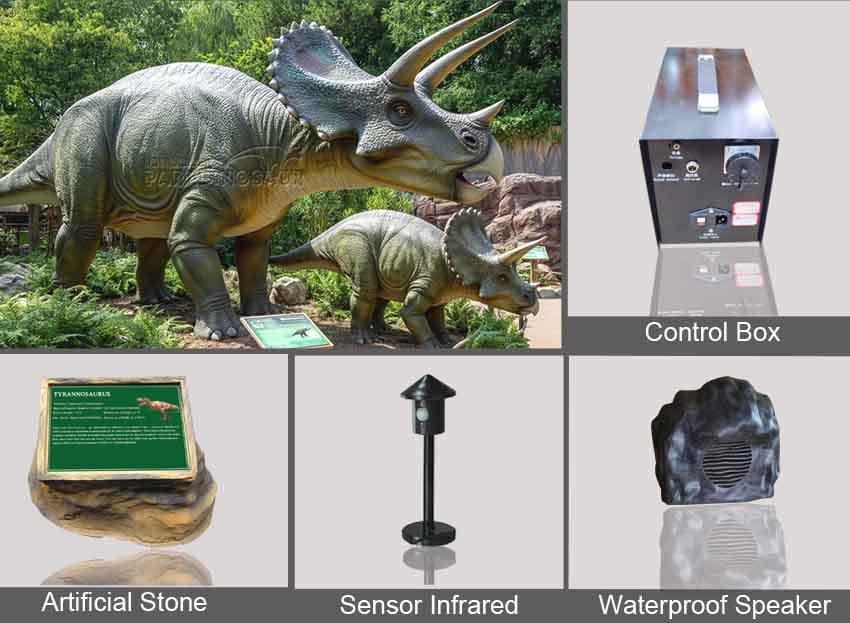 Realistic Animatronic Dinosaur Triceratops Family-Accessories