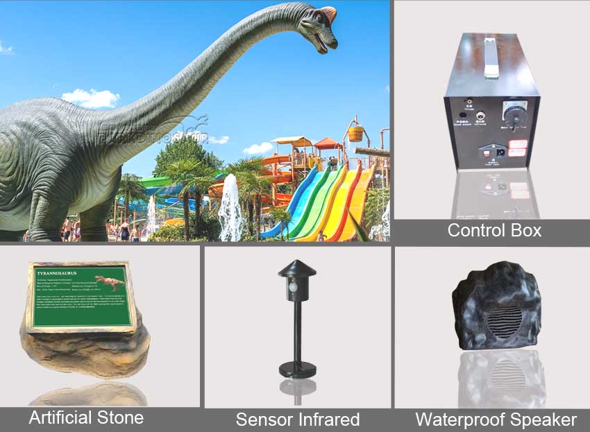 Realistic Animatronic dinosaurs Brachiosaurus for water park Acessories
