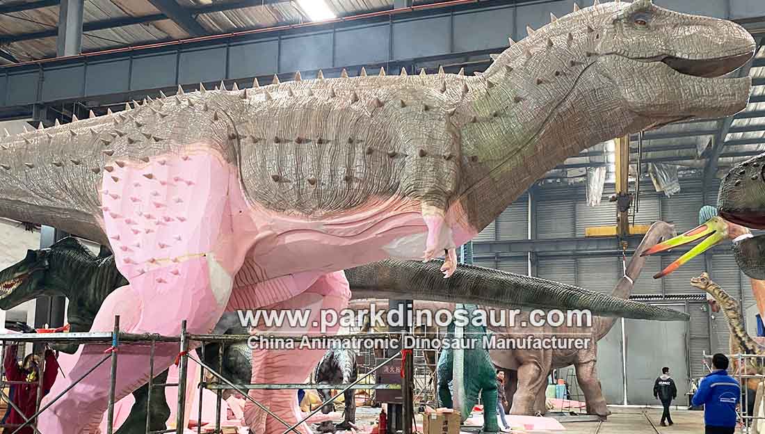 4. Levensgrote animatronische dinosaurus Carnotaurus Productie