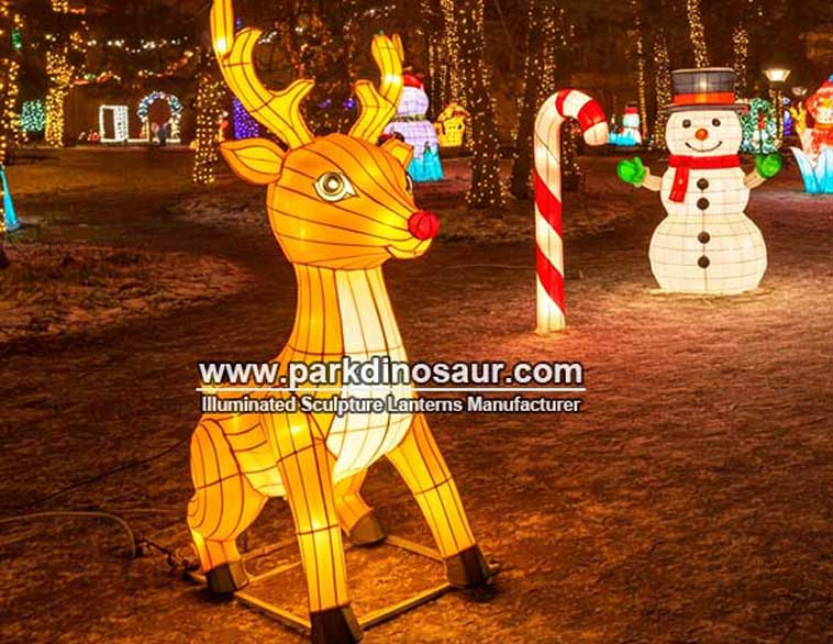 Verlichte lantaarns met kerstthema: Herten verlichten de nacht | Betrouwbare Chinese fabrikant van lantaarns voor het lantaarnfestival