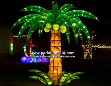 Lichtgevende festivallantaarn met palmboomverlichting | Chinese fabrikant Parkdinosaur