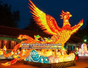 Phoenixlantaarn, mythisch wezen, sculptuur voor het Lichtfestival | Fabrikant uit China