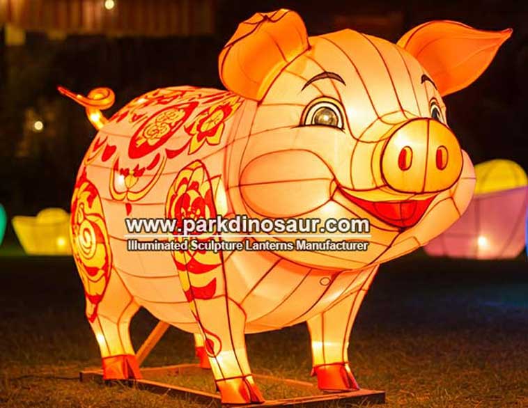 Lantaarn met varken als dierenriemteken, verlicht voor shows | Chinese fabrikant