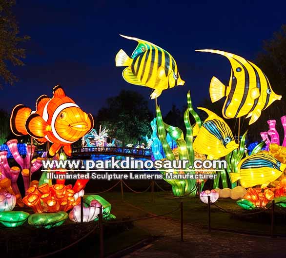 Festival van lichtjes: lantaarns met tropische vissen als thema voor parkdecoratie - 07