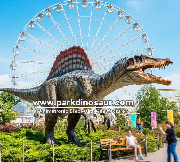 Réplica realista e animatrônica de um dinossauro Espinossauro para parques ao ar livre - 002