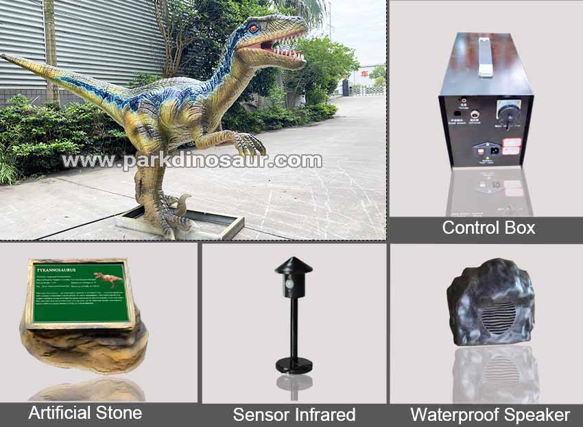 Dinossauro Velociraptor animatrônico - acessórios