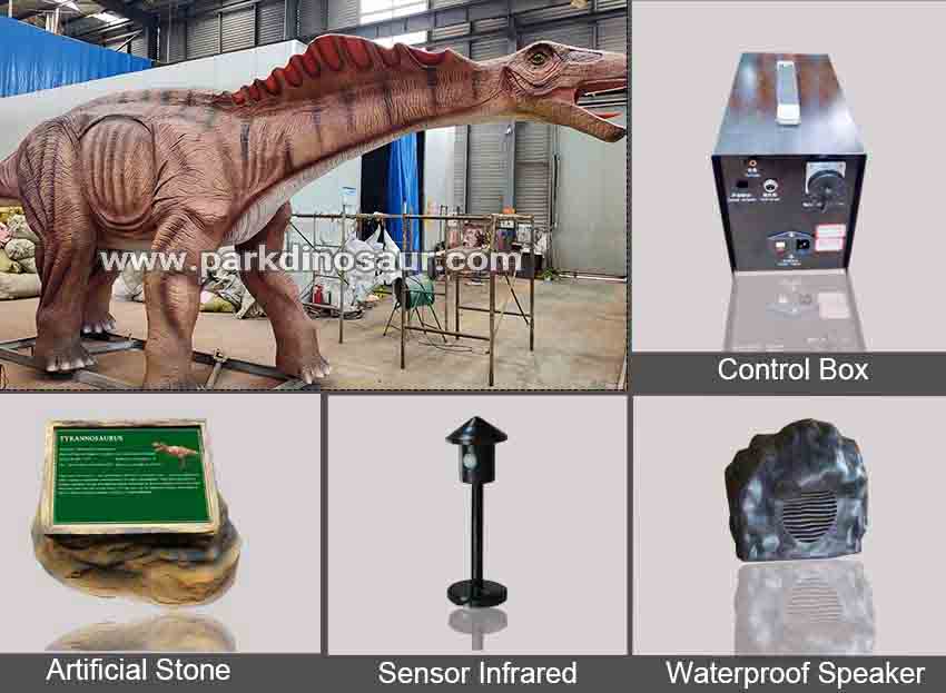 Dinossauros robôs animatrônicos do Jurassic Park para acessórios de parque de diversões