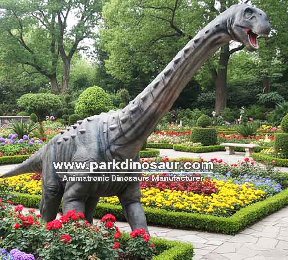 Dinossauro animatrônico gigante com pescoço comprido para jardim