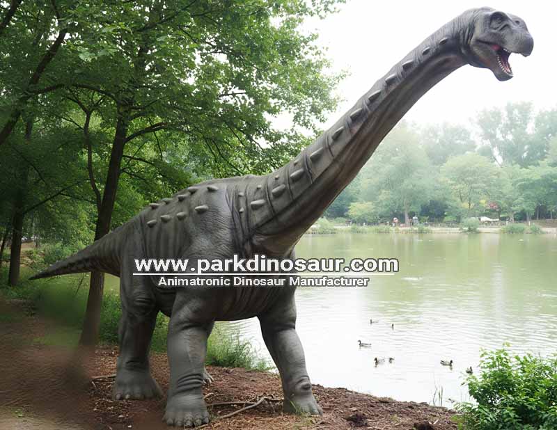 Gigantische animatronische dinosaurus met lange nek voor themapark