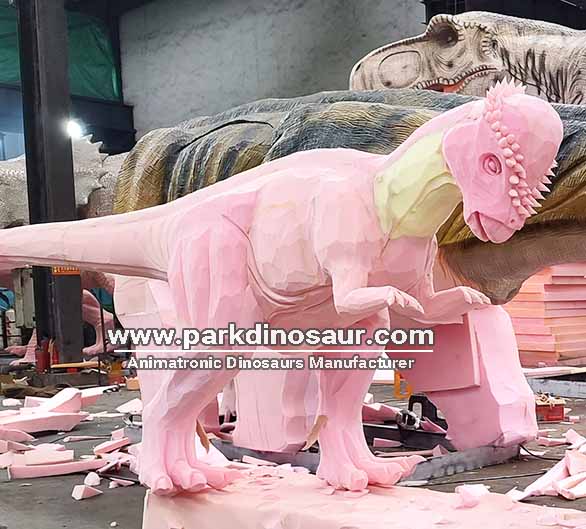 Interactief Pachycephalosaurus-dinosaurusbeeld met sensorgestuurde productie-02