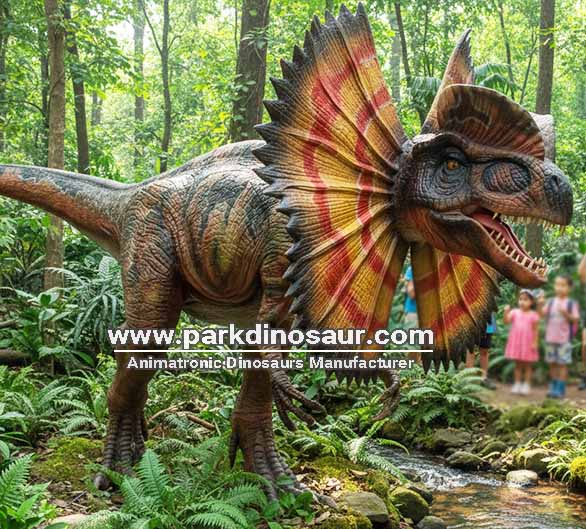 Dinossauros Jurássicos: Modelo Animatrônico Realista de Dilofossauro -06