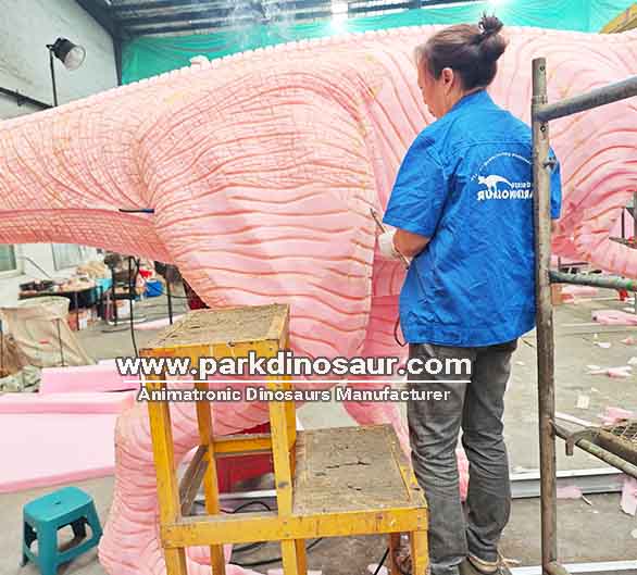 Jurassic Dinosaurs Realistic Animatronic Dilophosaurus Model production-01