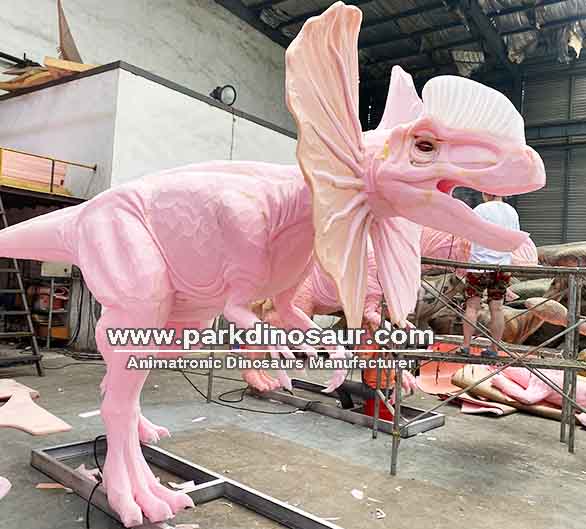 Jurassic Dinosaurs Realistic Animatronic Dilophosaurus Model production-02
