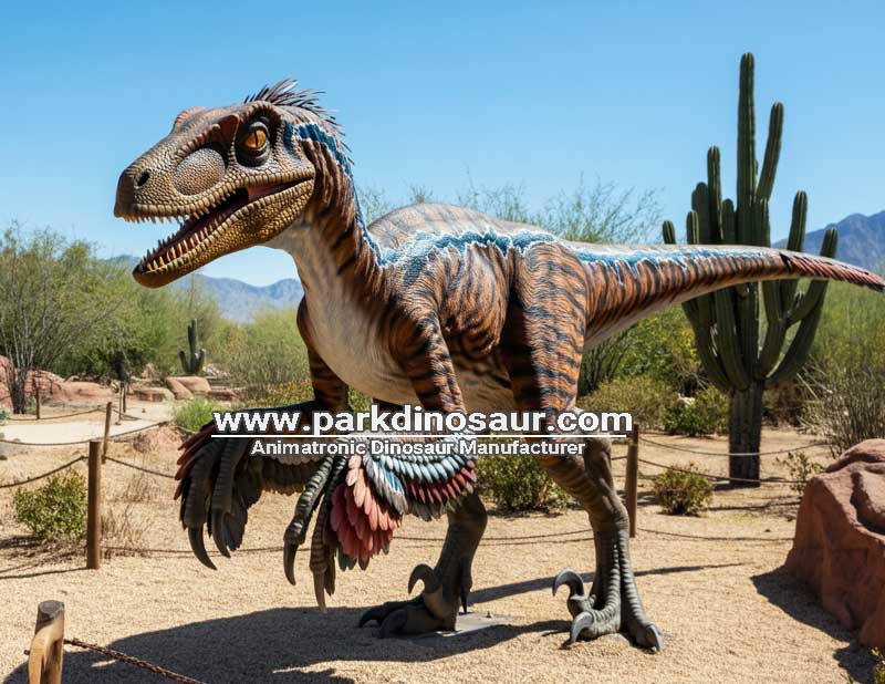 Rzeźby jurajskie Dinozaur Velociraptor Animatronika dla parku
