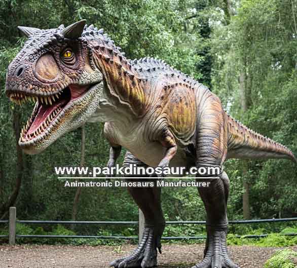 Leverancier van hoogwaardige dinosaurussen. Wij leveren prehistorische buitenbeelden van dinosaurussen, waaronder de Carnotaurus (model 04).