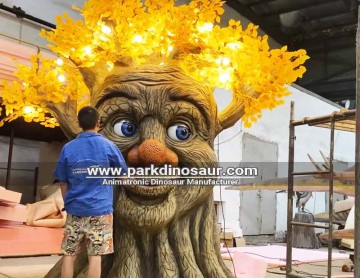 Theme Park Interactive Realisitc Customized Magic Animatronic Talking Tree With Movements