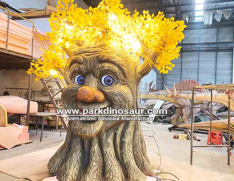 Theme Park Interactive Realisitc Customized Magic Animatronic Talking Tree With Movements
