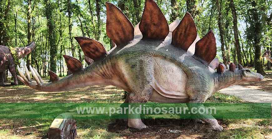Life-size Stegosaurus installed among trees in Lugo Spain