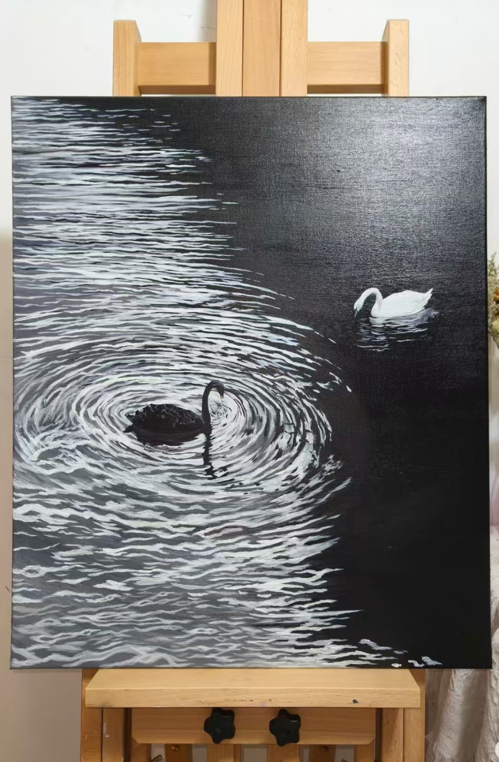 280gsm Black Cotton Stretched Canvas detial