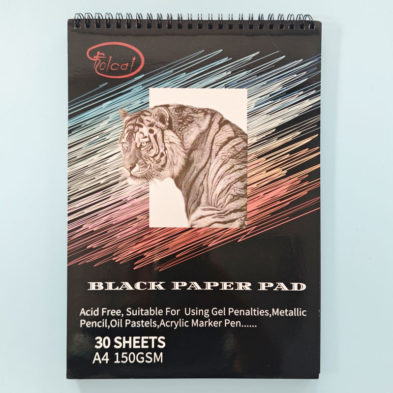 Black Paper Sketchbook 180GSM Drawing Pad for Colored Pencil, Oil Pastel, Ink (3).jpg
